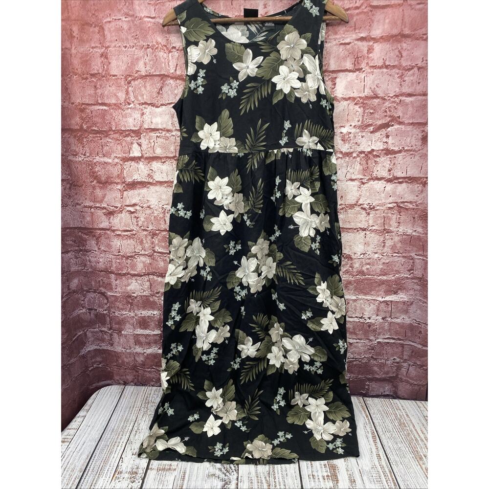 VTG 80’s/90’s Black Floral Cottage Core Women’s Dress By Erika Sleeveless S